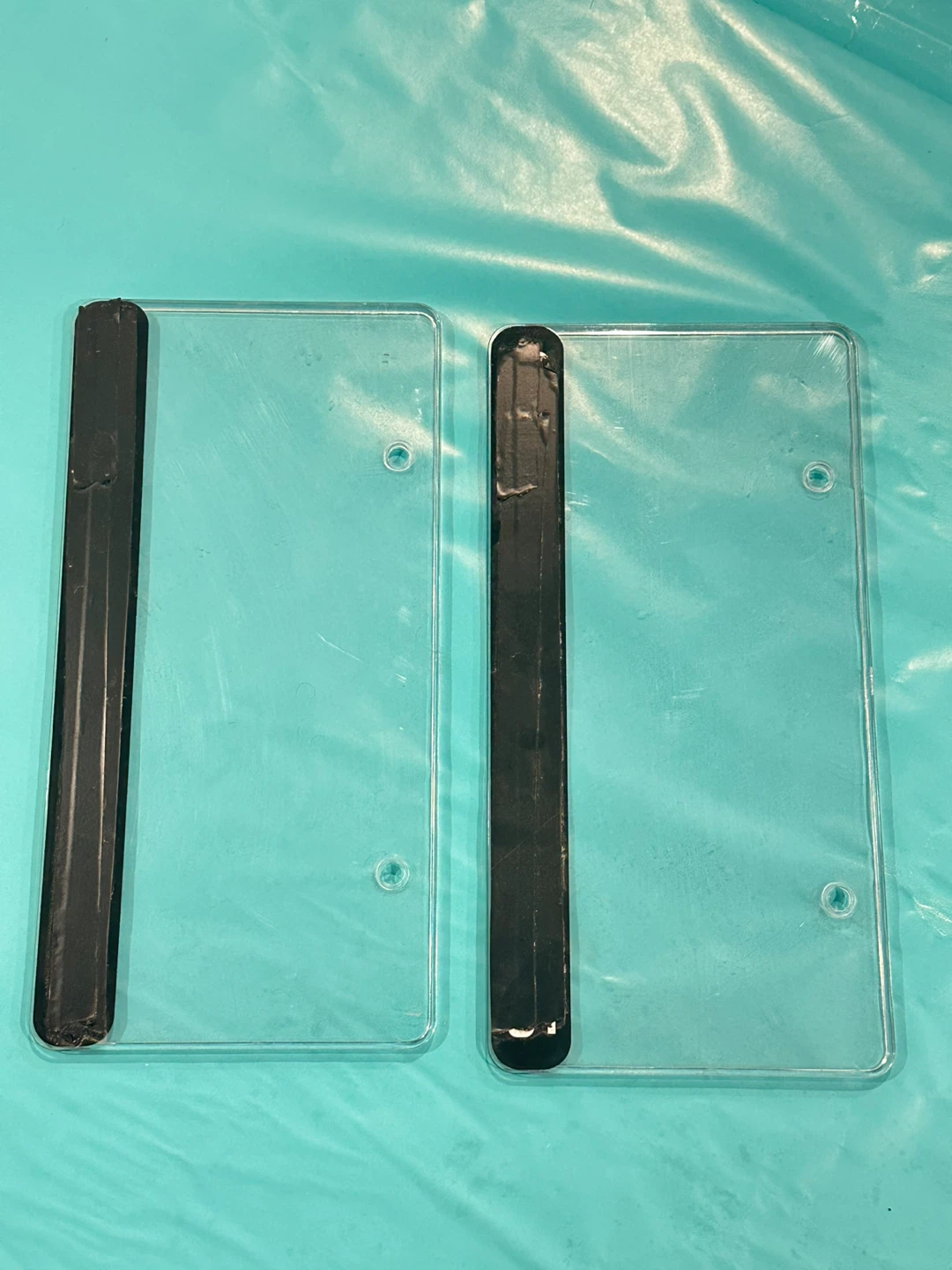 2 Clear License Plate Covers with Black Trim