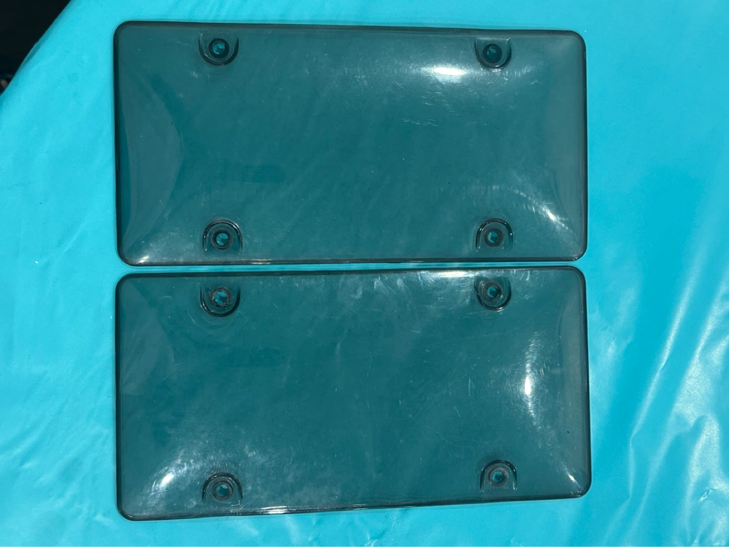 2 Clear License Plate Covers with Black Trim - photo 2