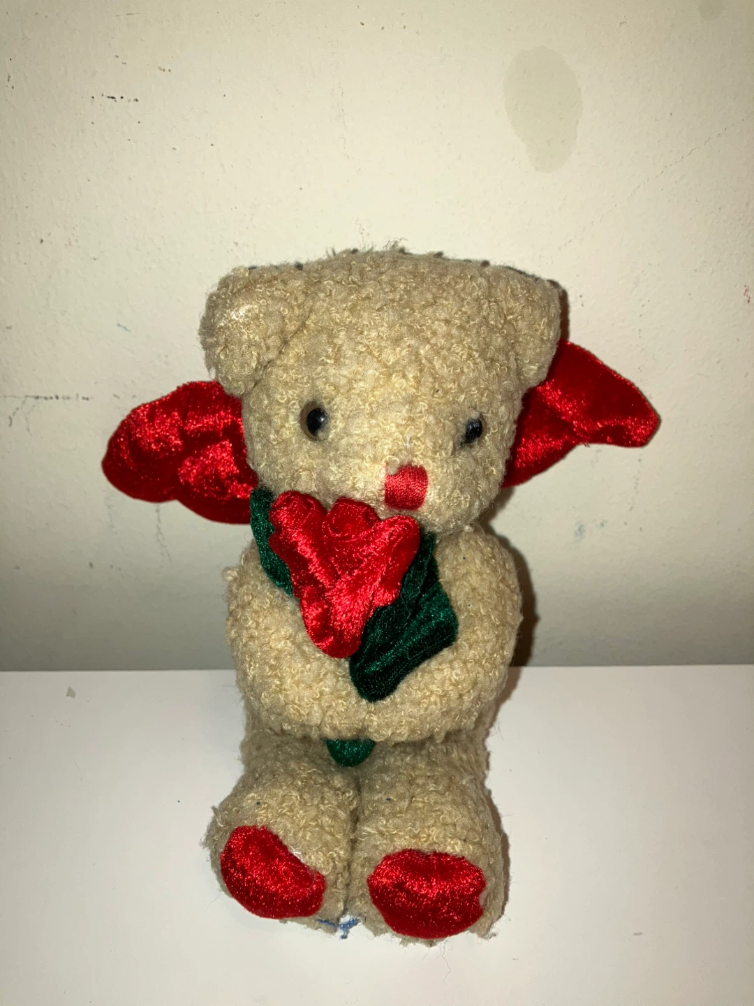 Teddy Bear with Red Wings and Rose Plush Toy
