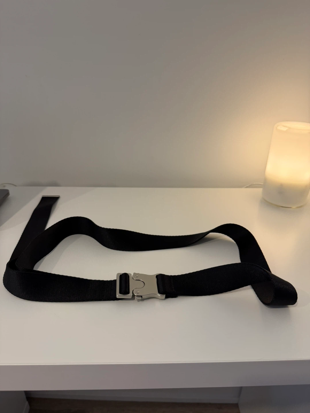 Black Nylon Belt with Metal Buckle