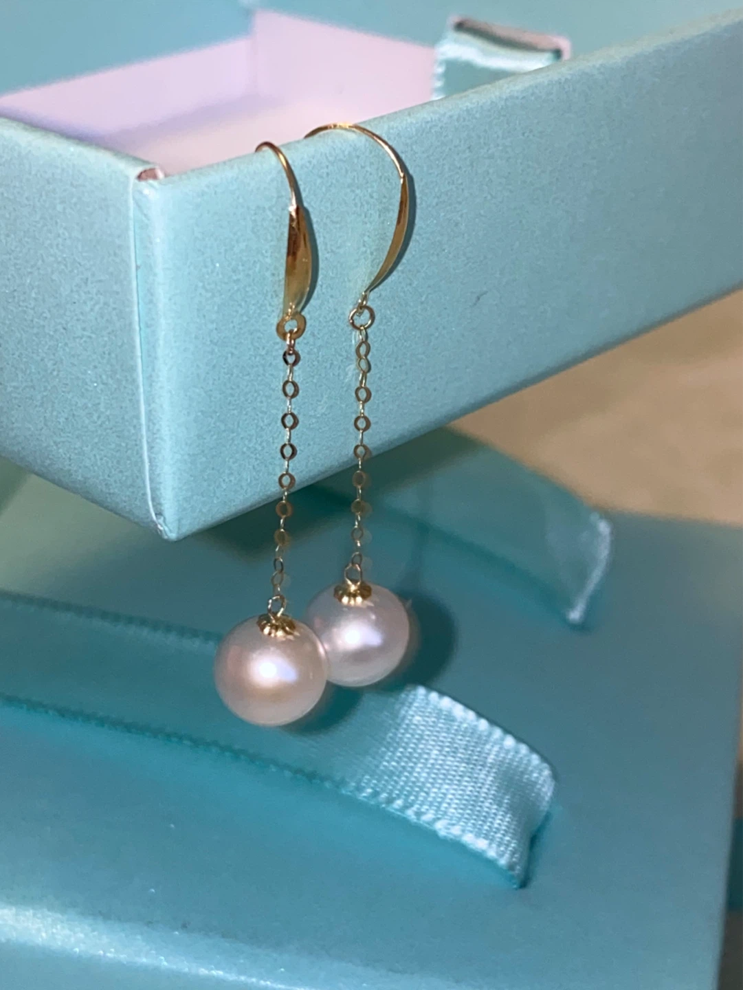 18K Gold Pearl Drop Earrings