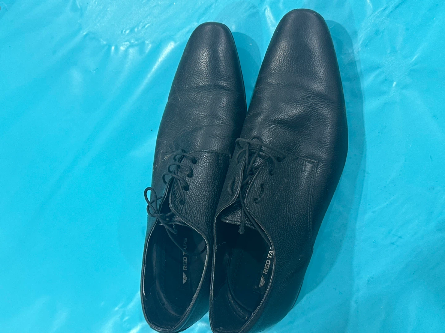 Red Tape Black Leather Dress Shoes