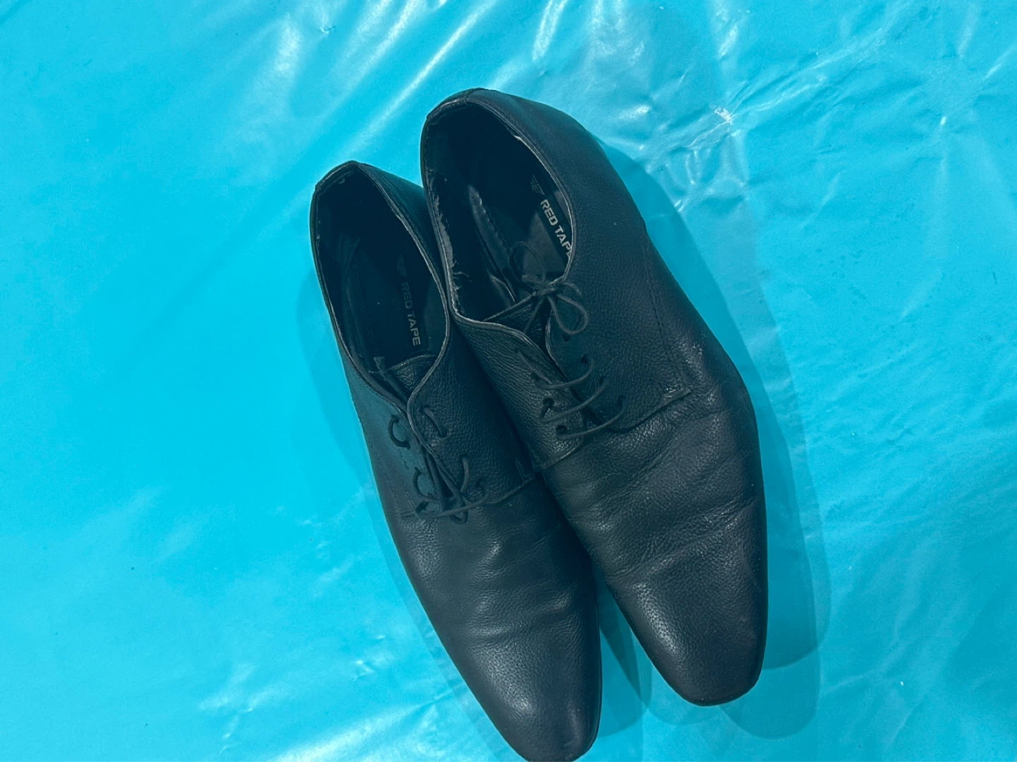 Red Tape Black Leather Dress Shoes - photo 3