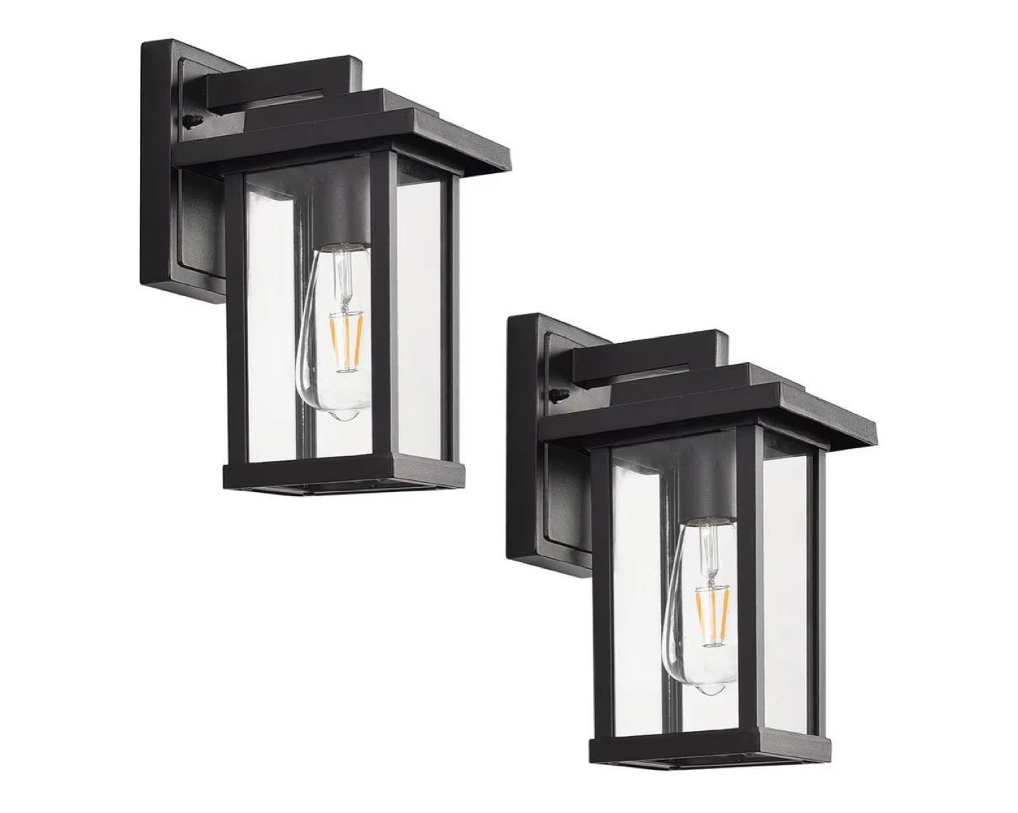 Outdoor Wall Mount Light Fixture - Black, Aluminum & Glass