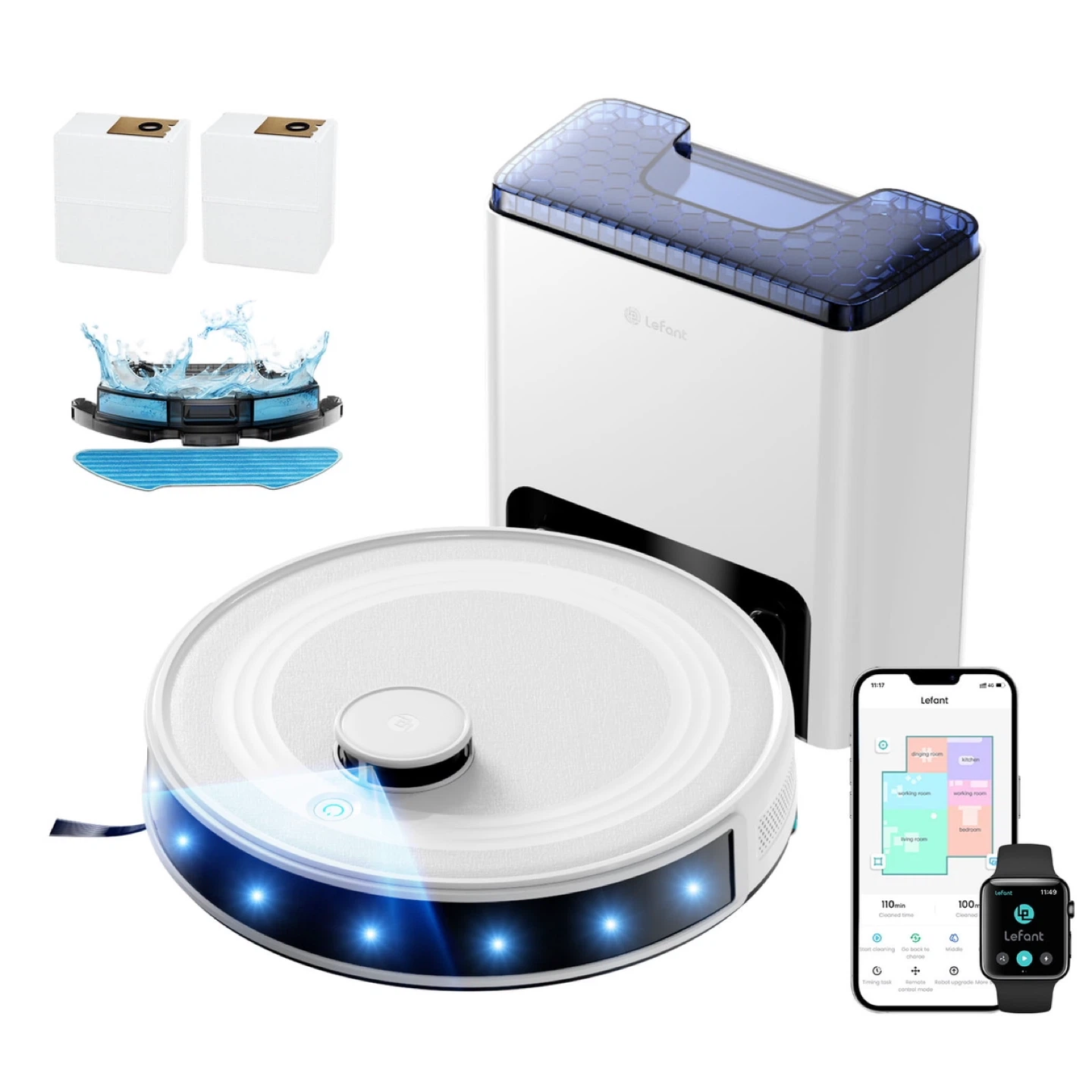 Lefant M2L Plus Robotic Vacuum Cleaner with Dock