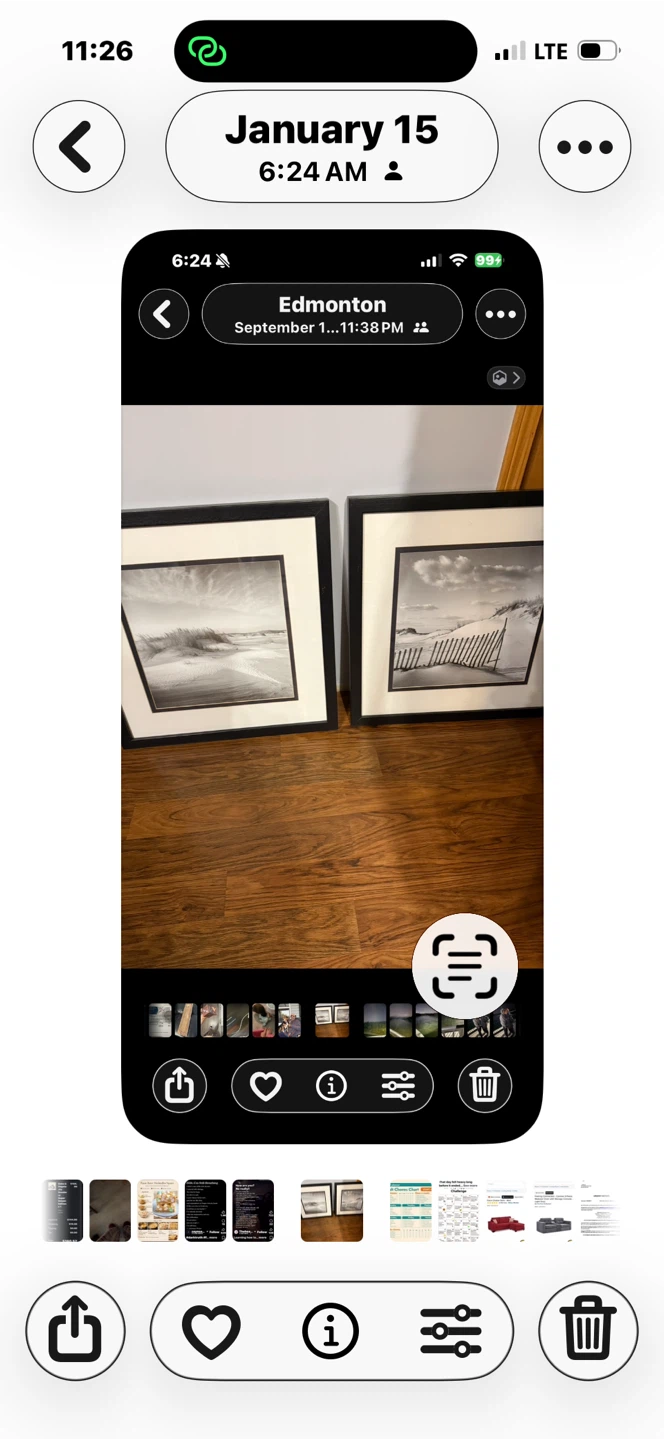 Set of 2 Framed Black and White Landscape Prints