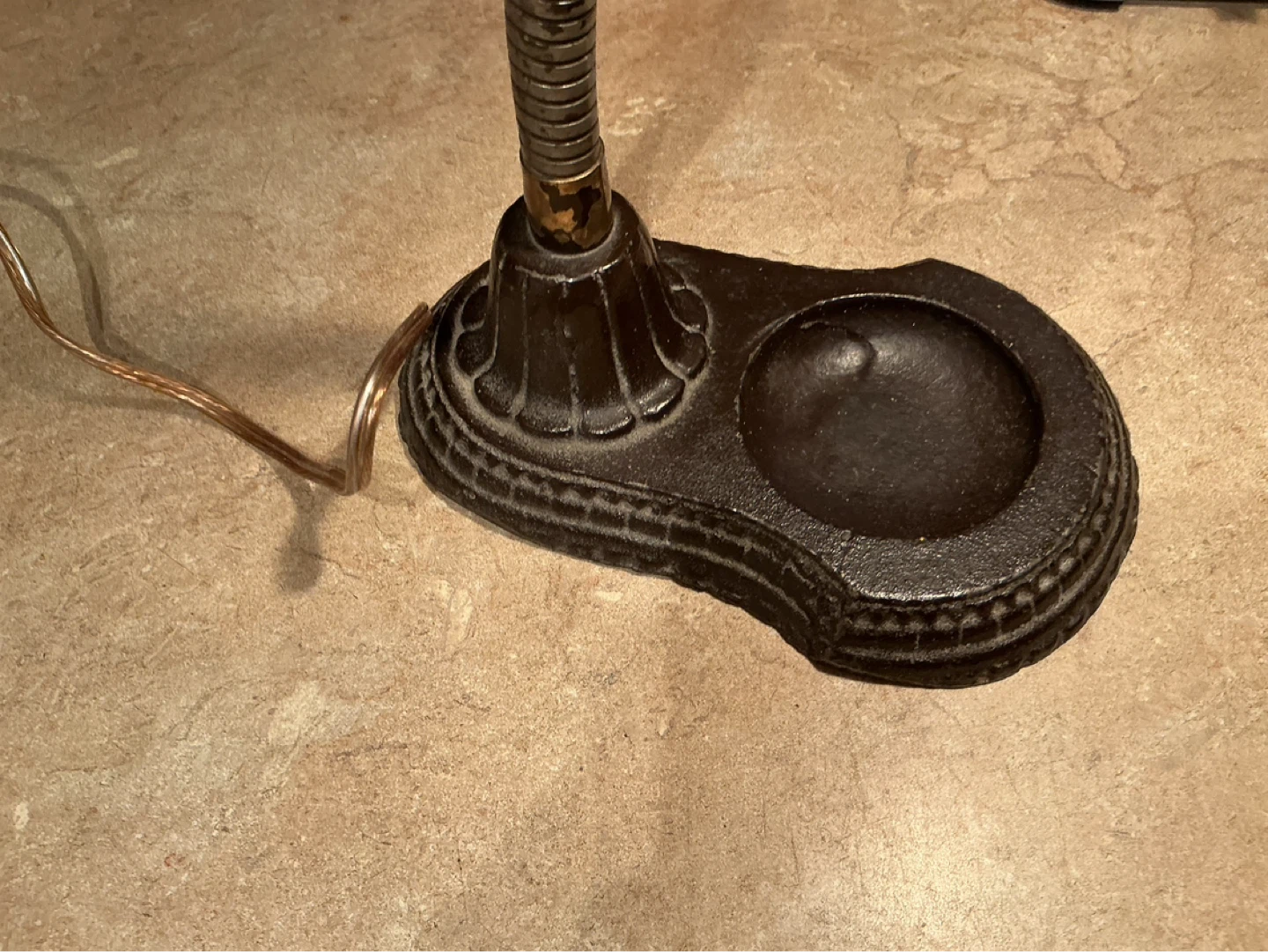 Vintage Industrial Gooseneck Desk Lamp with Cast Iron Base - photo 2