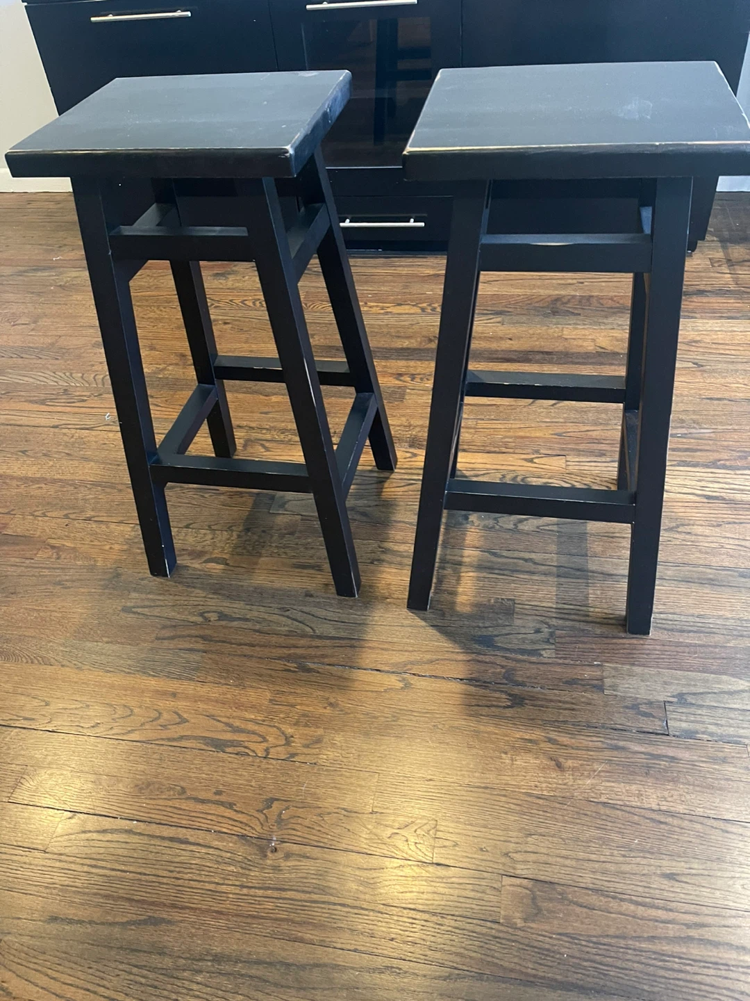 Set of 2 Black Bar Stools
