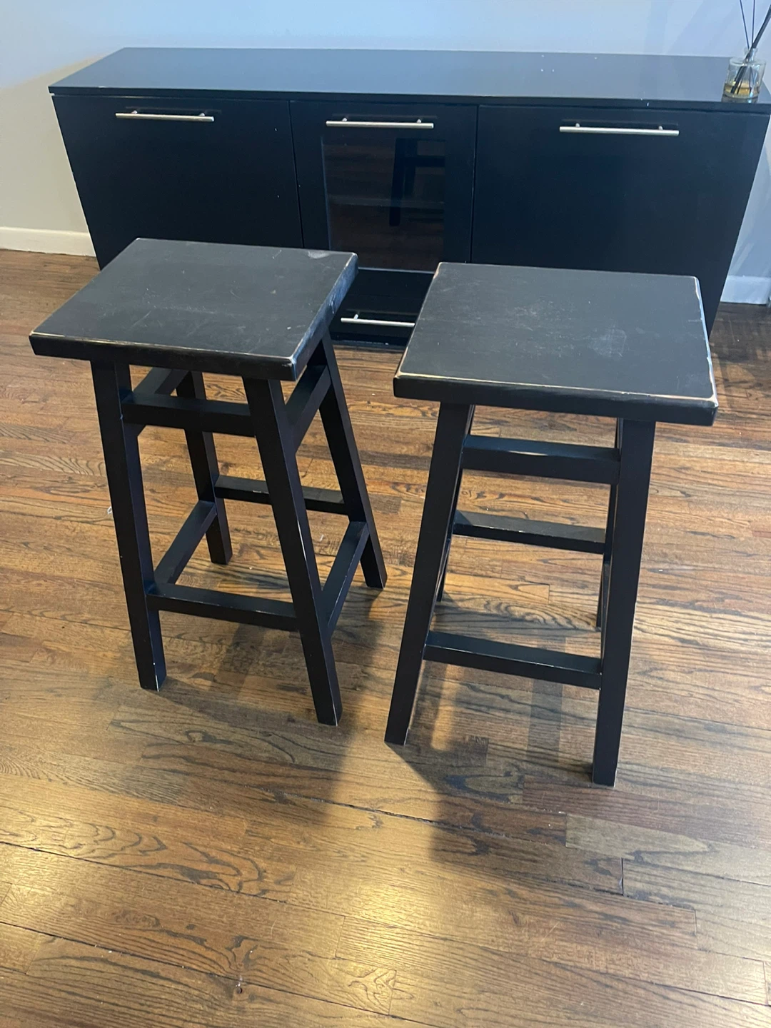 Set of 2 Black Bar Stools - photo 3