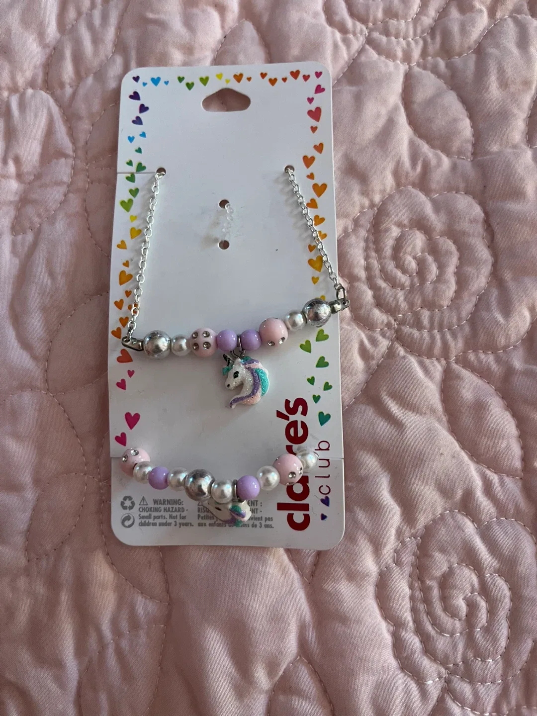 Claire's Club Unicorn Bracelet and Necklace Set
