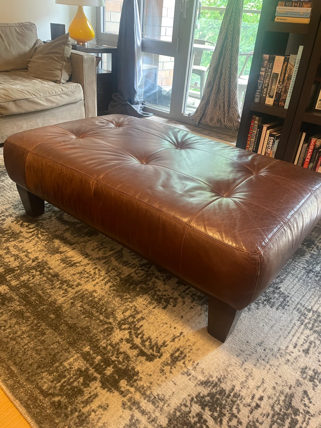Tufted Leather Ottoman Coffee Table