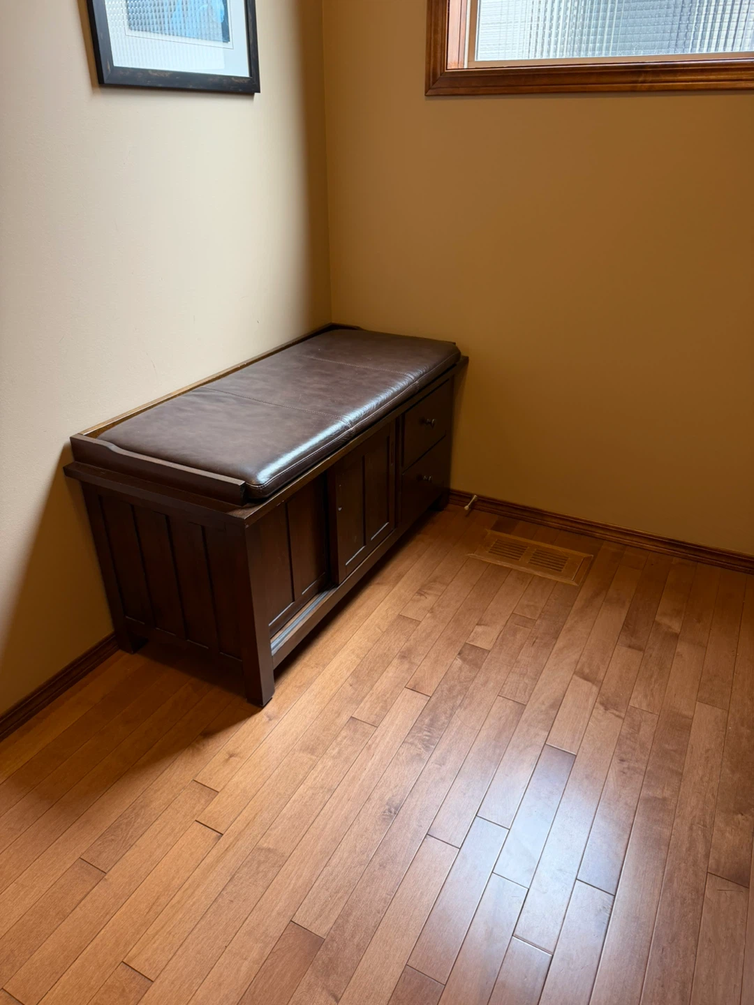 Storage Bench with Faux Leather Top - photo 2