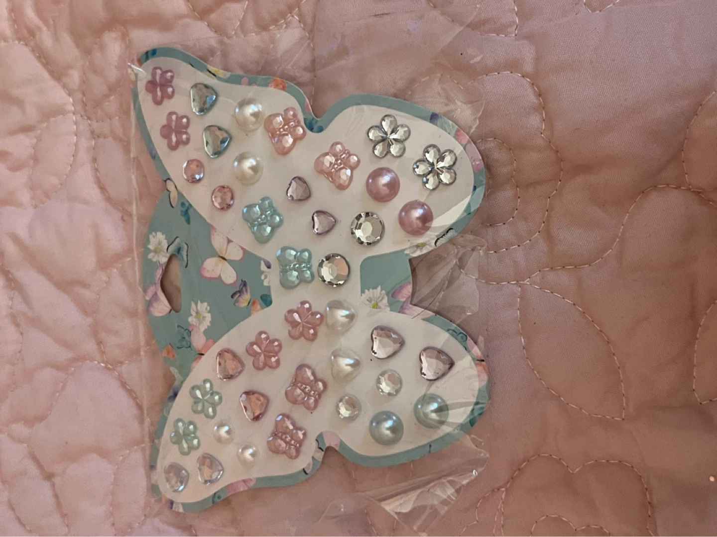 Butterfly Gem Stickers - Pink, Blue, Clear - photo 2