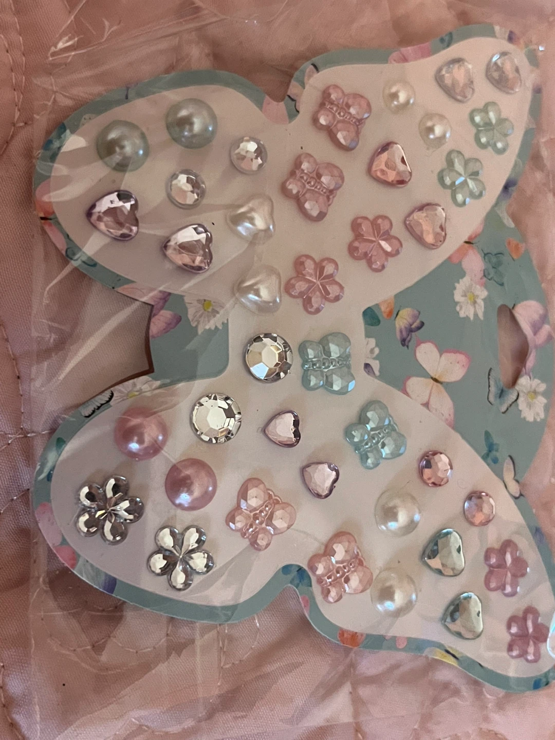 Butterfly Gem Stickers - Pink, Blue, Clear