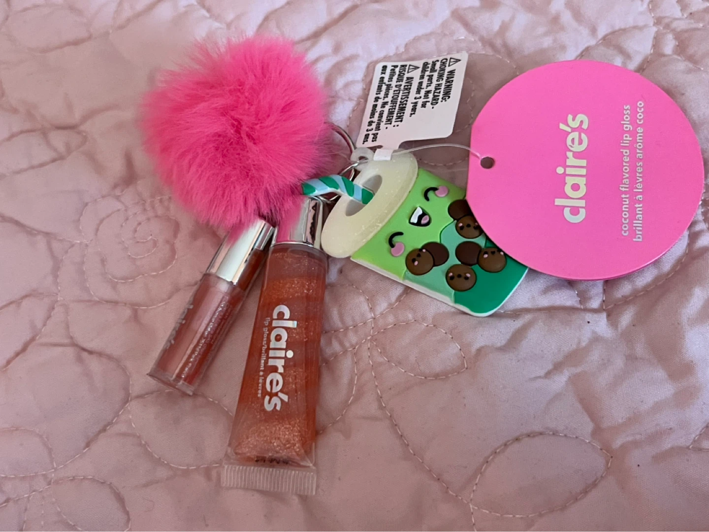 Claire's Coconut Flavored Lip Gloss Set with Charm - photo 2