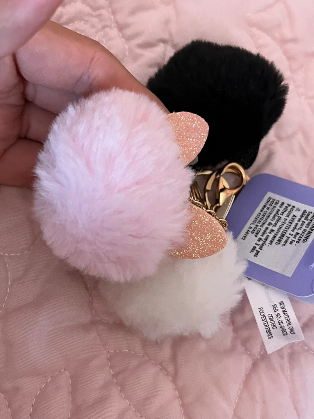 Claire's Pom Pom Keychain with Cat Ears - photo 2