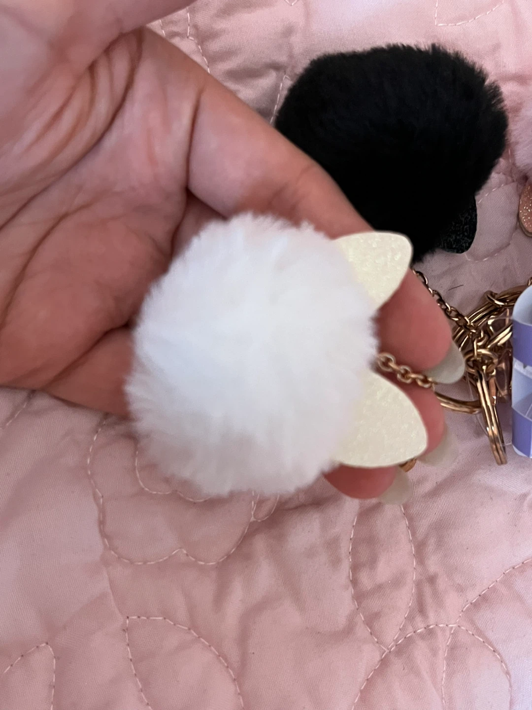 Claire's Pom Pom Keychain with Cat Ears - photo 4