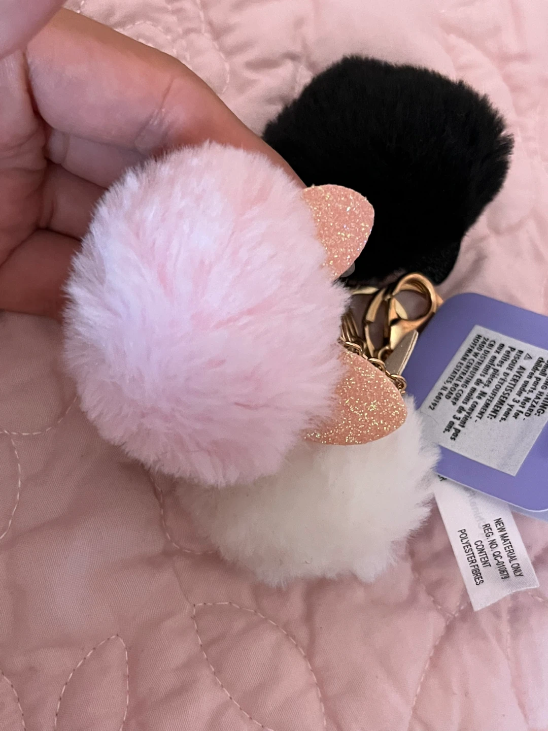 Claire's Pom Pom Keychain with Cat Ears - photo 3