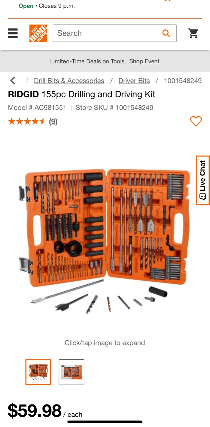 RIDGID 155pc Drilling and Driving Kit - photo 3