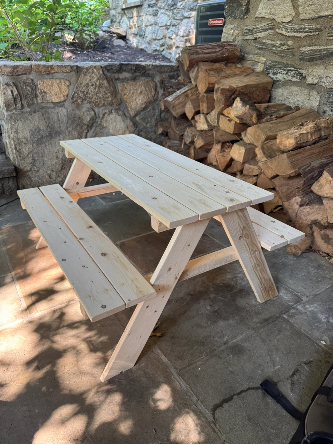 Kids’ Wooden Picnic Table Bench Set - photo 2