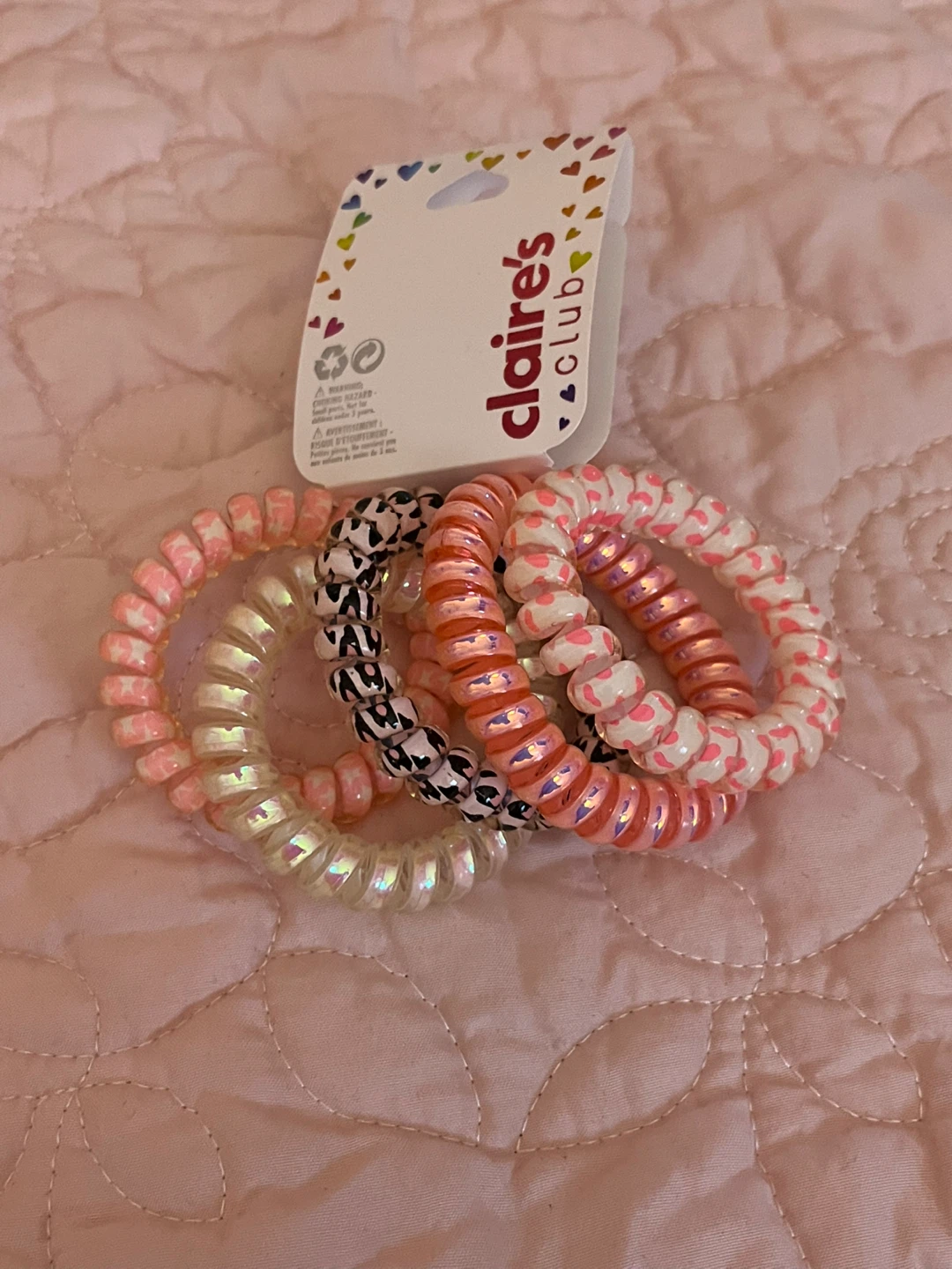 Claire's Club Spiral Hair Ties - Set of 5 - photo 2