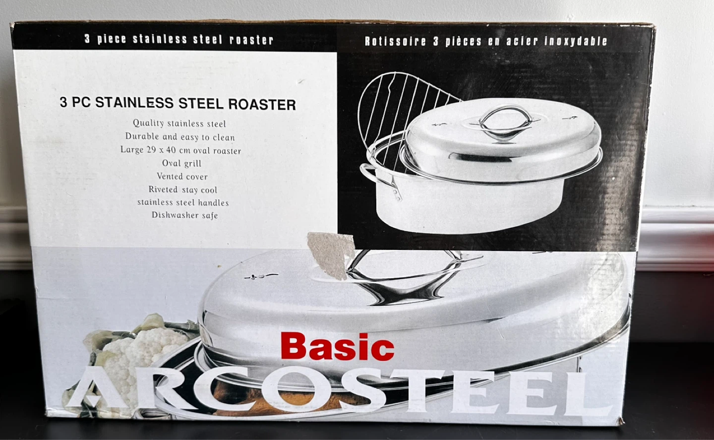 ARCOSTEEL 3 Piece Stainless Steel Roaster