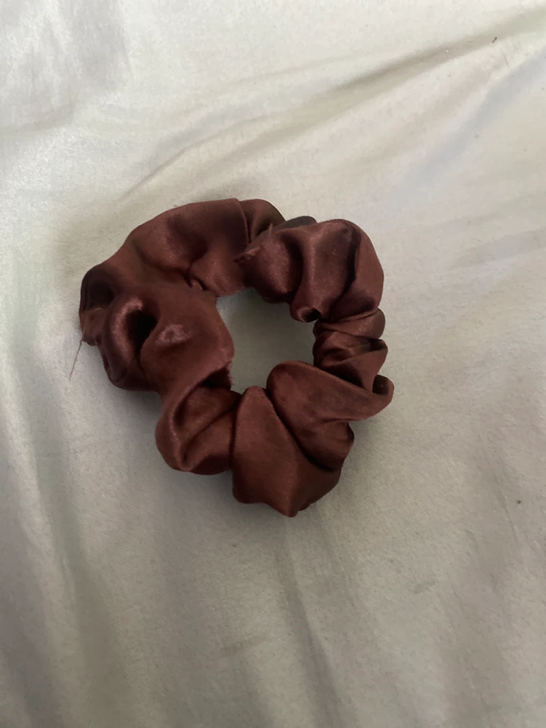 Brown Satin Scrunchie