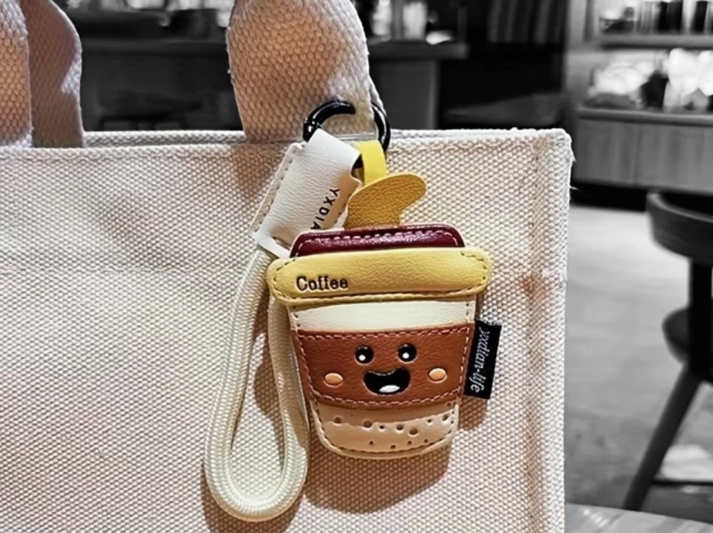 Cute Coffee Cup Bag Keychain Charm