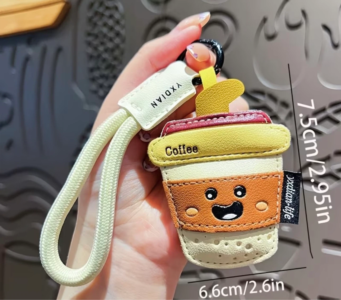 Cute Coffee Cup Bag Keychain Charm - photo 2
