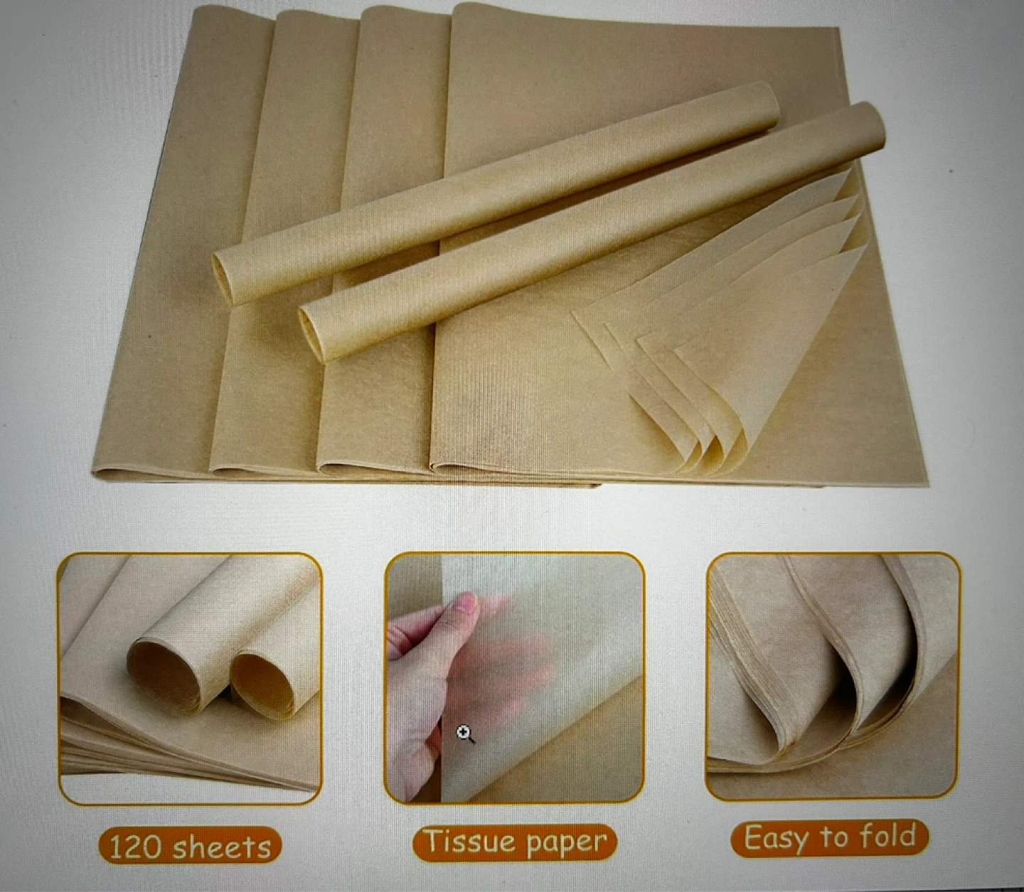 120 Kraft Tissue Paper Sheets - photo 2
