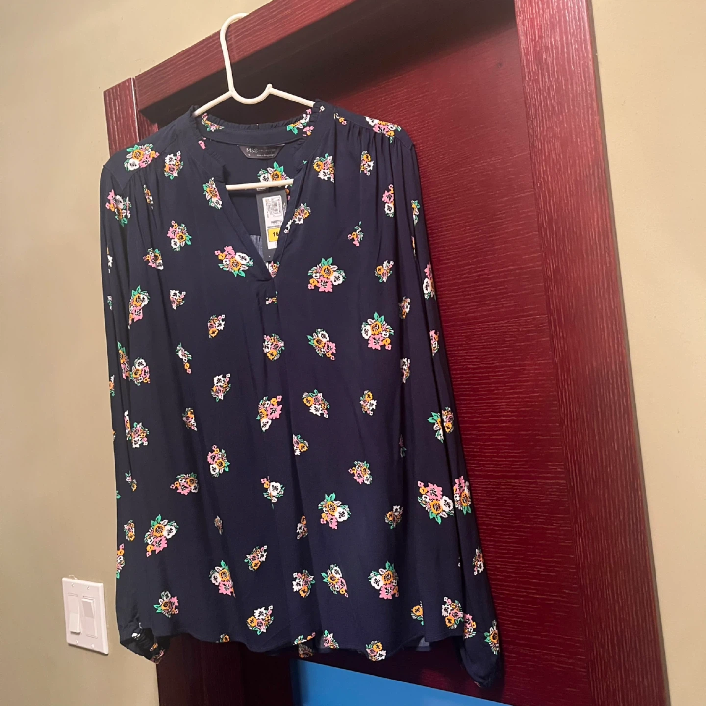 M&S Collection Floral Navy Blouse - Size 16 - photo 3