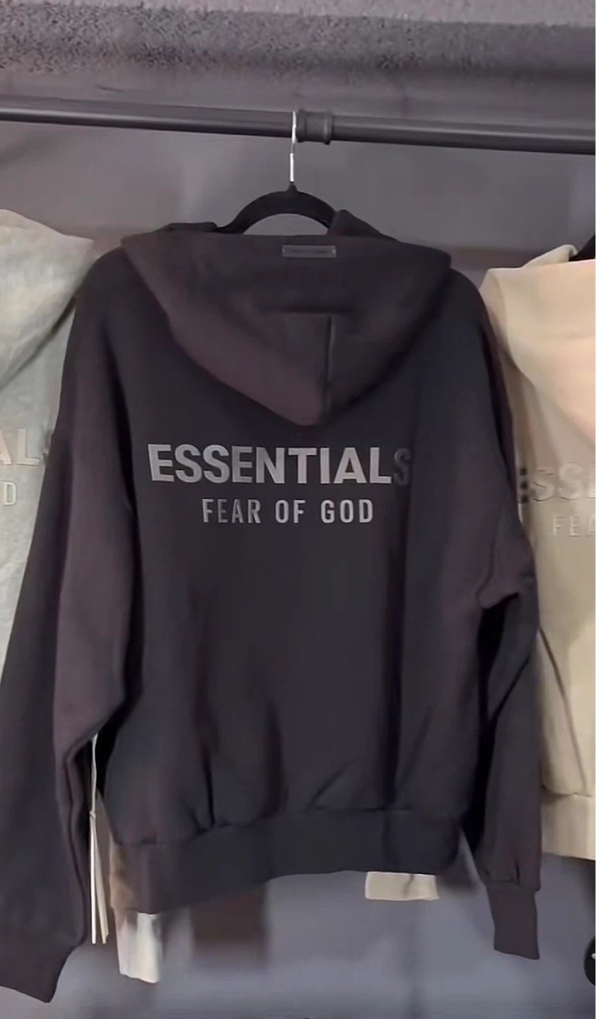 Black essentials zip up hoodie