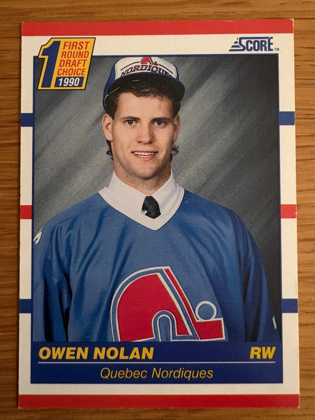 Score Owen Nolan Hockey Card 1990