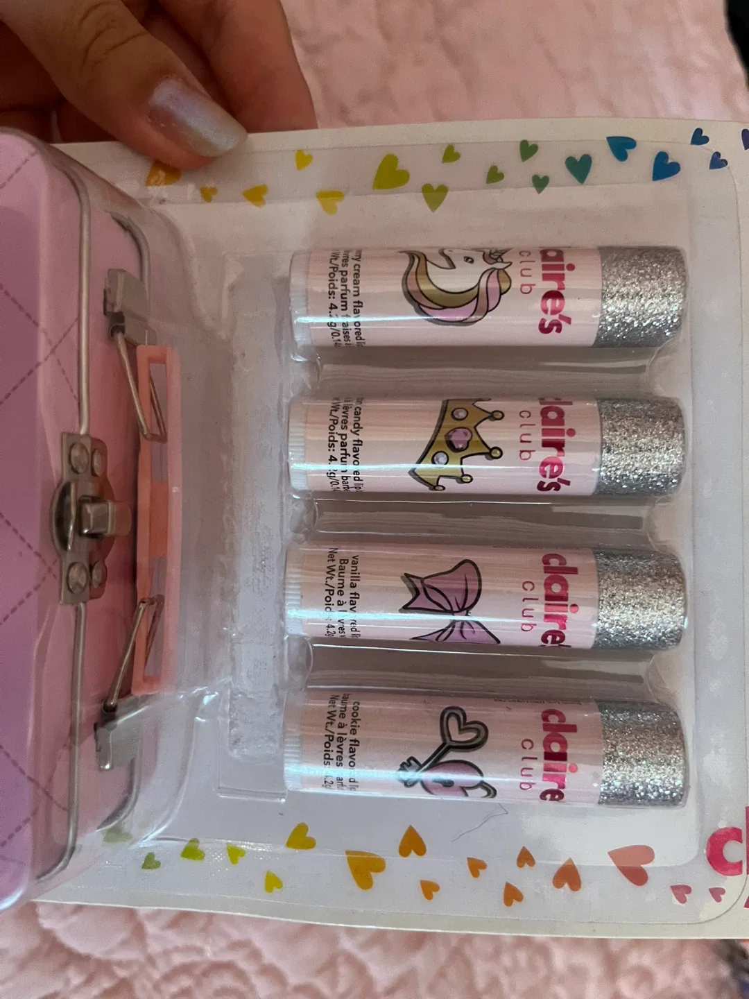 Claire's Club 4 Pack Lip Balm Set with Tin Box