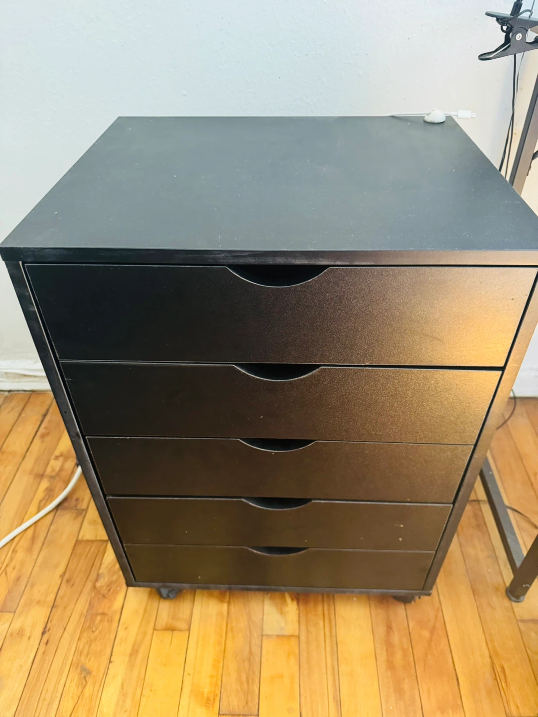 Black 5-Drawer Rolling Storage Cart - photo 2