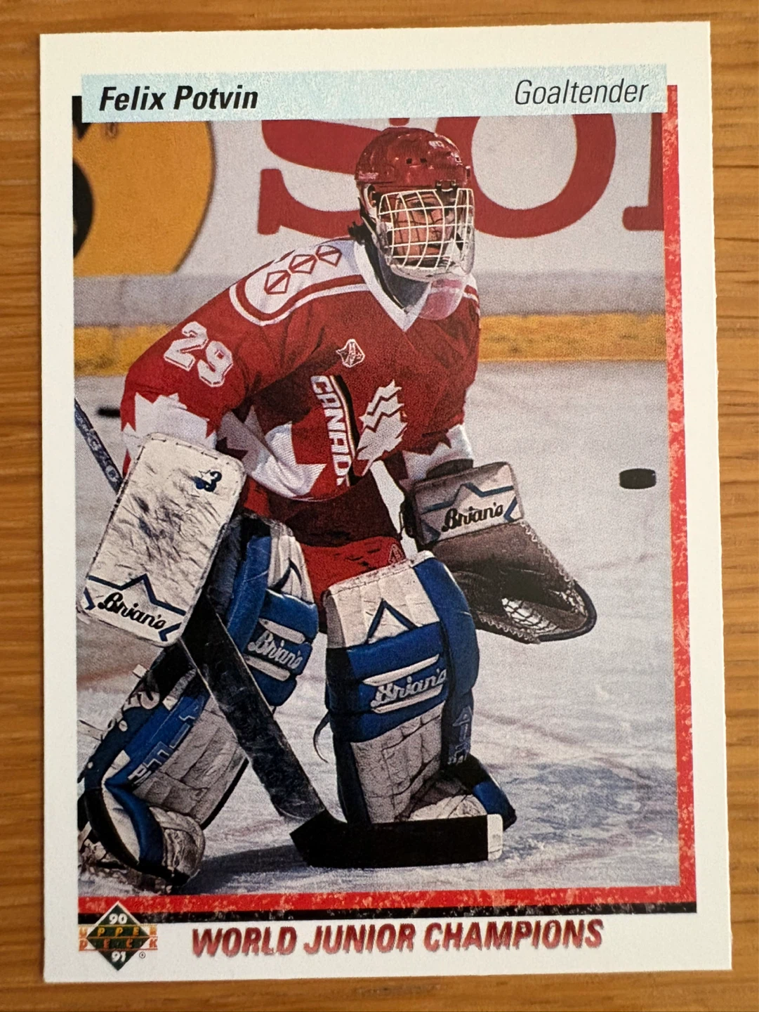 1990-91 Upper Deck Felix Potvin Goaltender Hockey Card