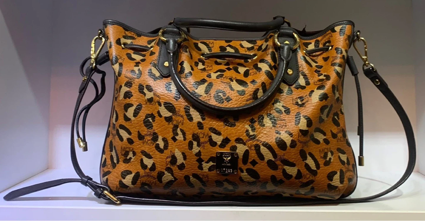 MCM Leopard Print Shoulder Bag
