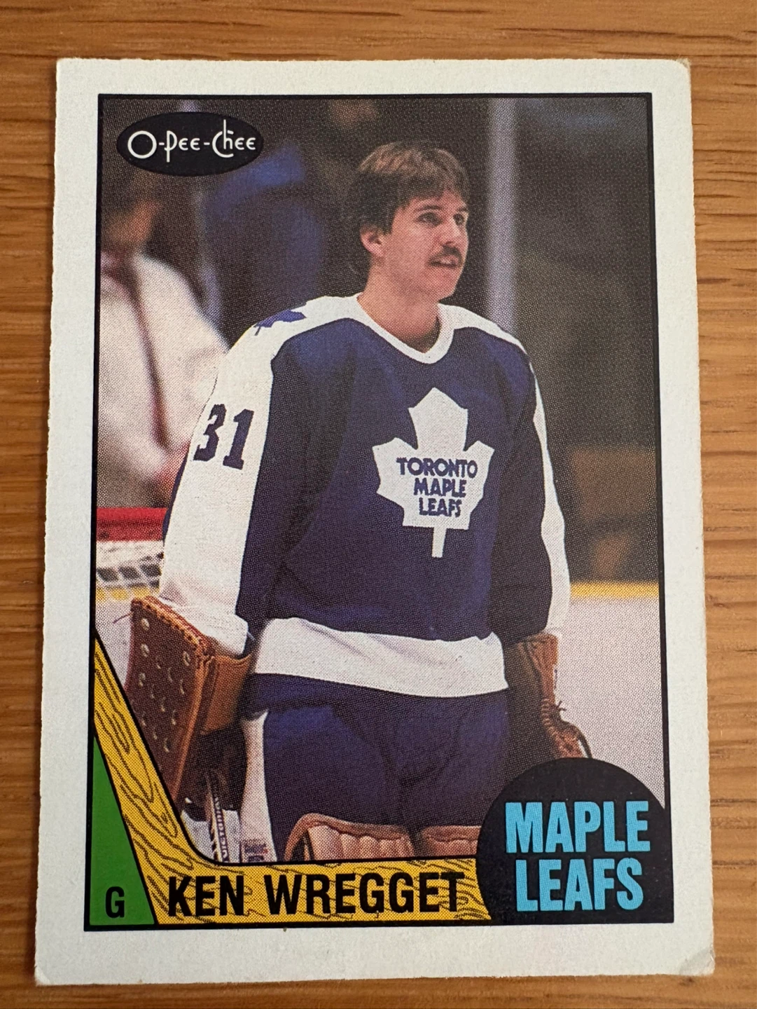 O-Pee-Chee Ken Wregget Maple Leafs Hockey Card