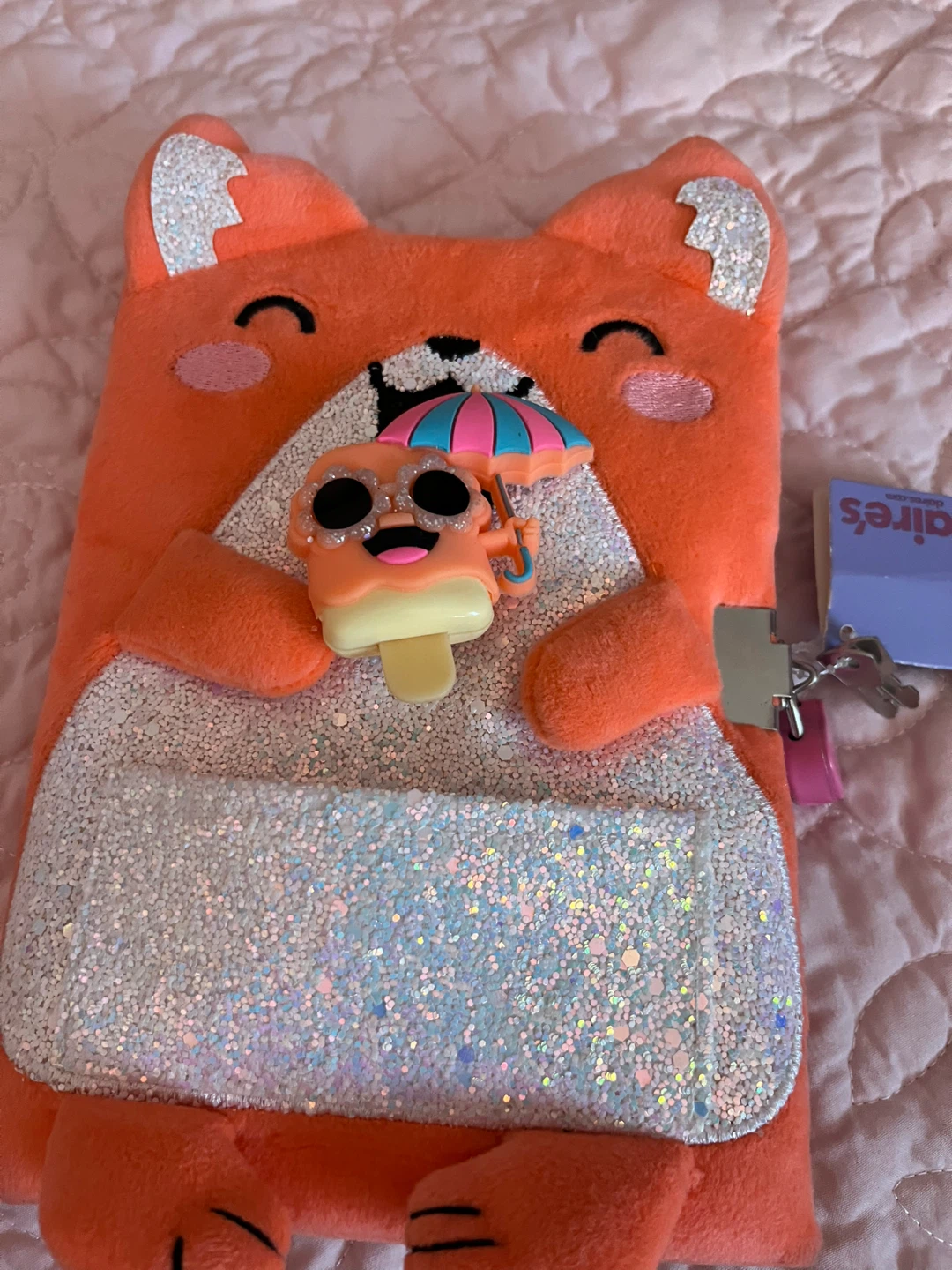 Claire's Fox Plush Lock Diary with Lip Balm - photo 3