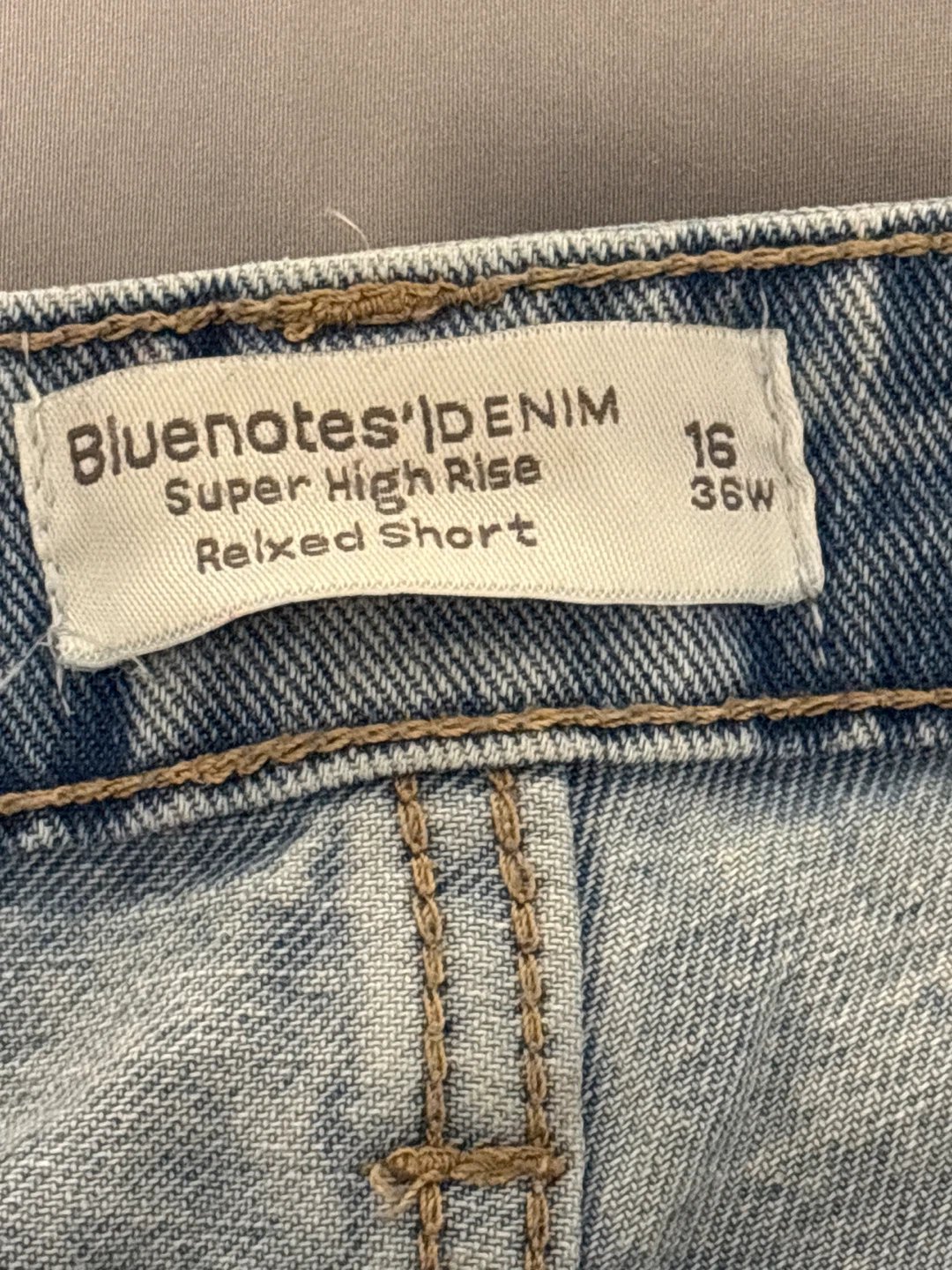 Bluenotes Denim Relaxed Fit Super High Rise Shorts Size 16 - photo 3