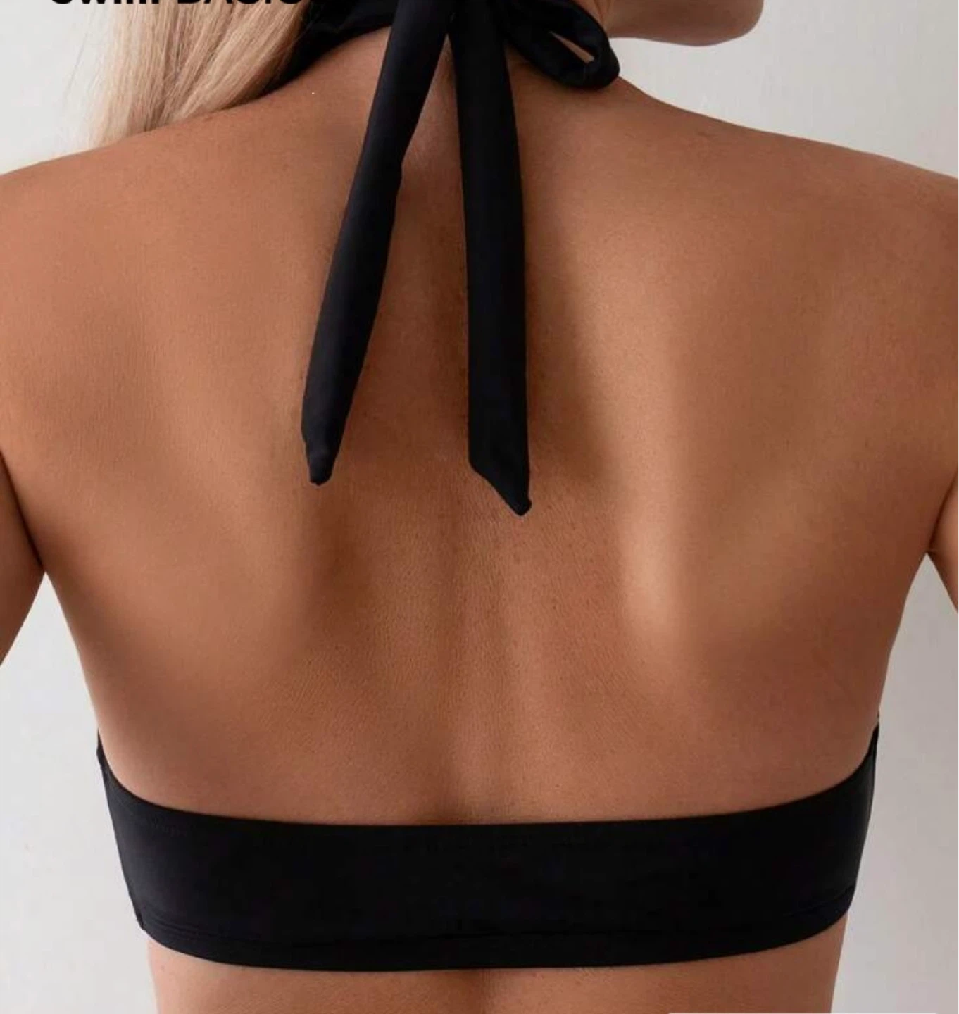 Black Halter Neck Swim Top - photo 2