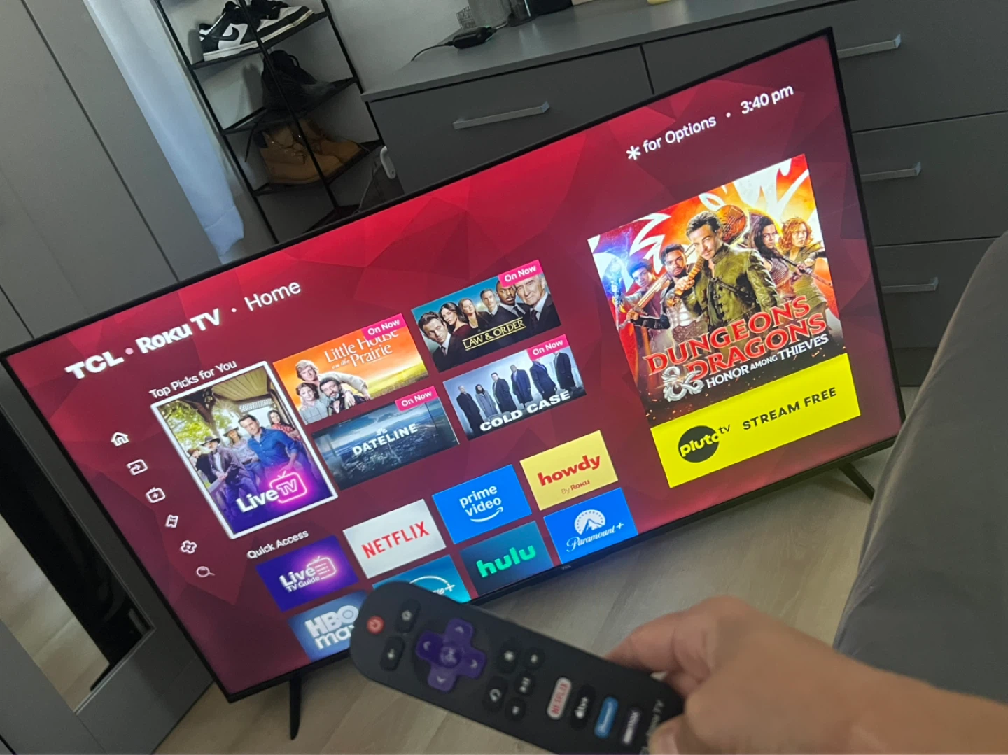 TCL Roku TV with control and stand delivery available