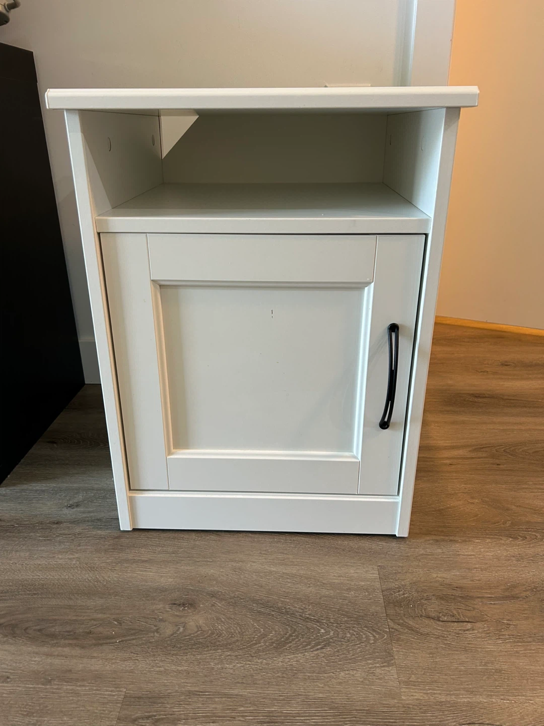 White Side Table with Cabinet