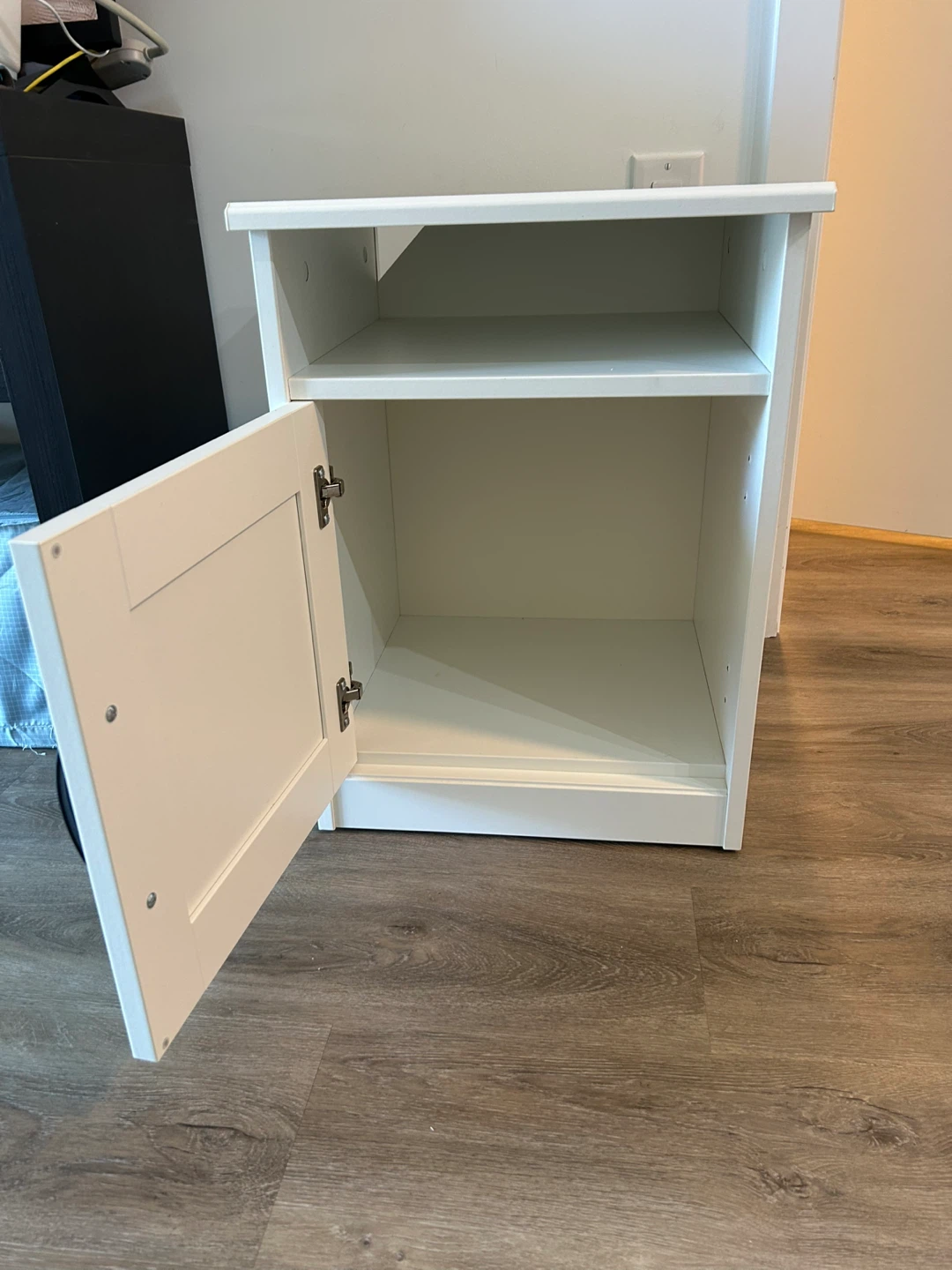 White Side Table with Cabinet - photo 2