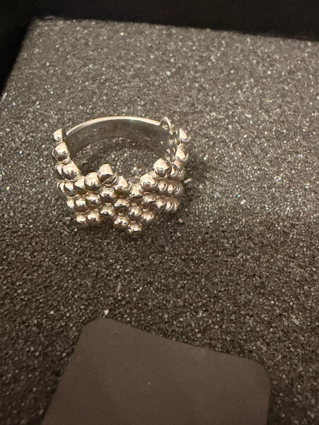 Sterling Silver 925 Beaded Statement Ring size 6 - photo 4