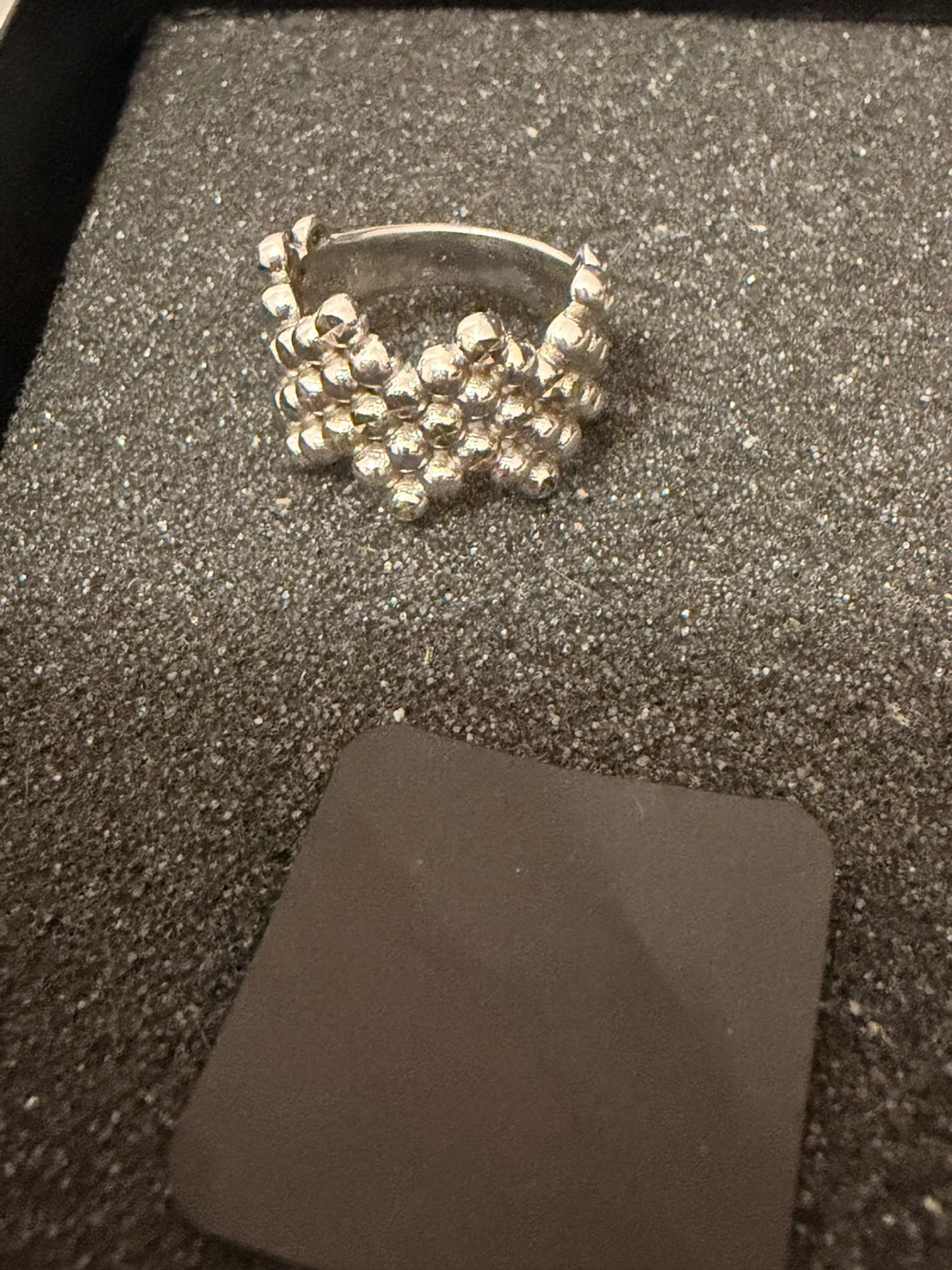 Sterling Silver 925 Beaded Statement Ring size 6 - photo 2