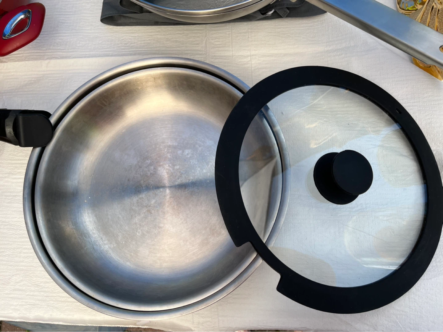 Stainless Steel Frying Pan with Glass Lid - photo 2