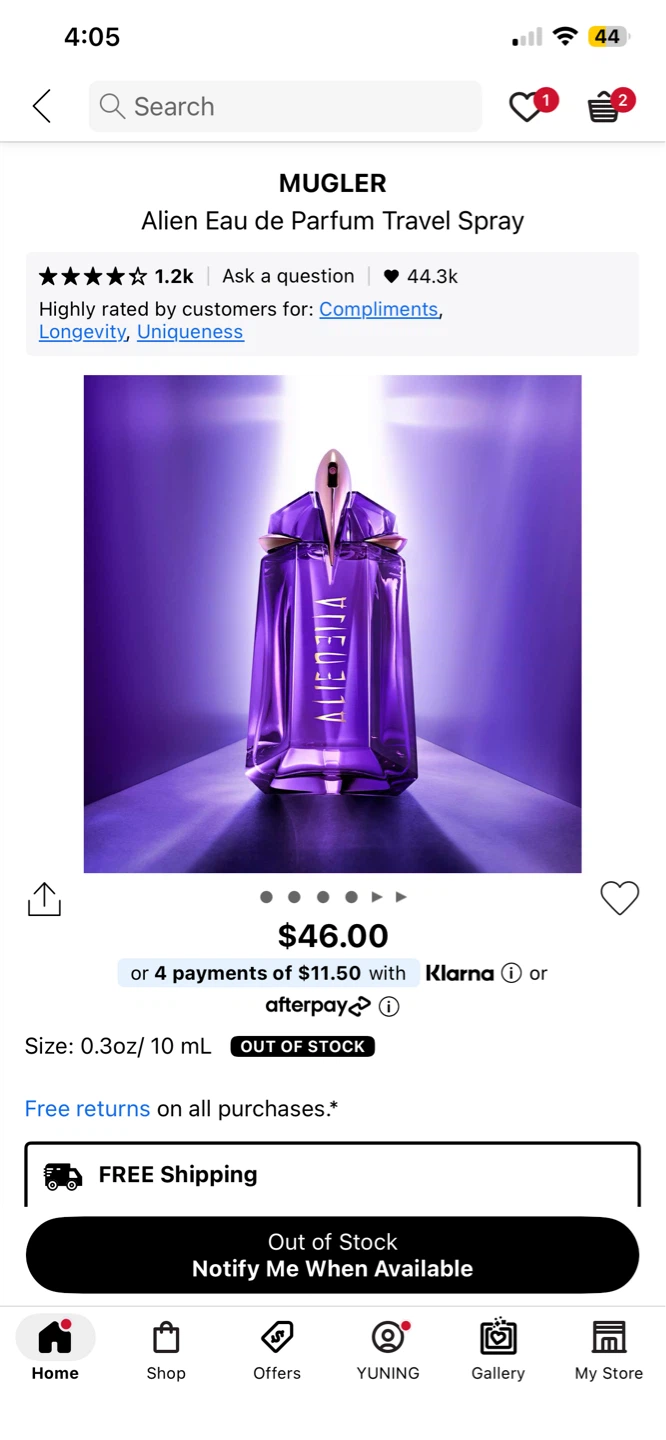 Mugler Alien Eau de Parfum Travel Spray 10 ml - photo 2