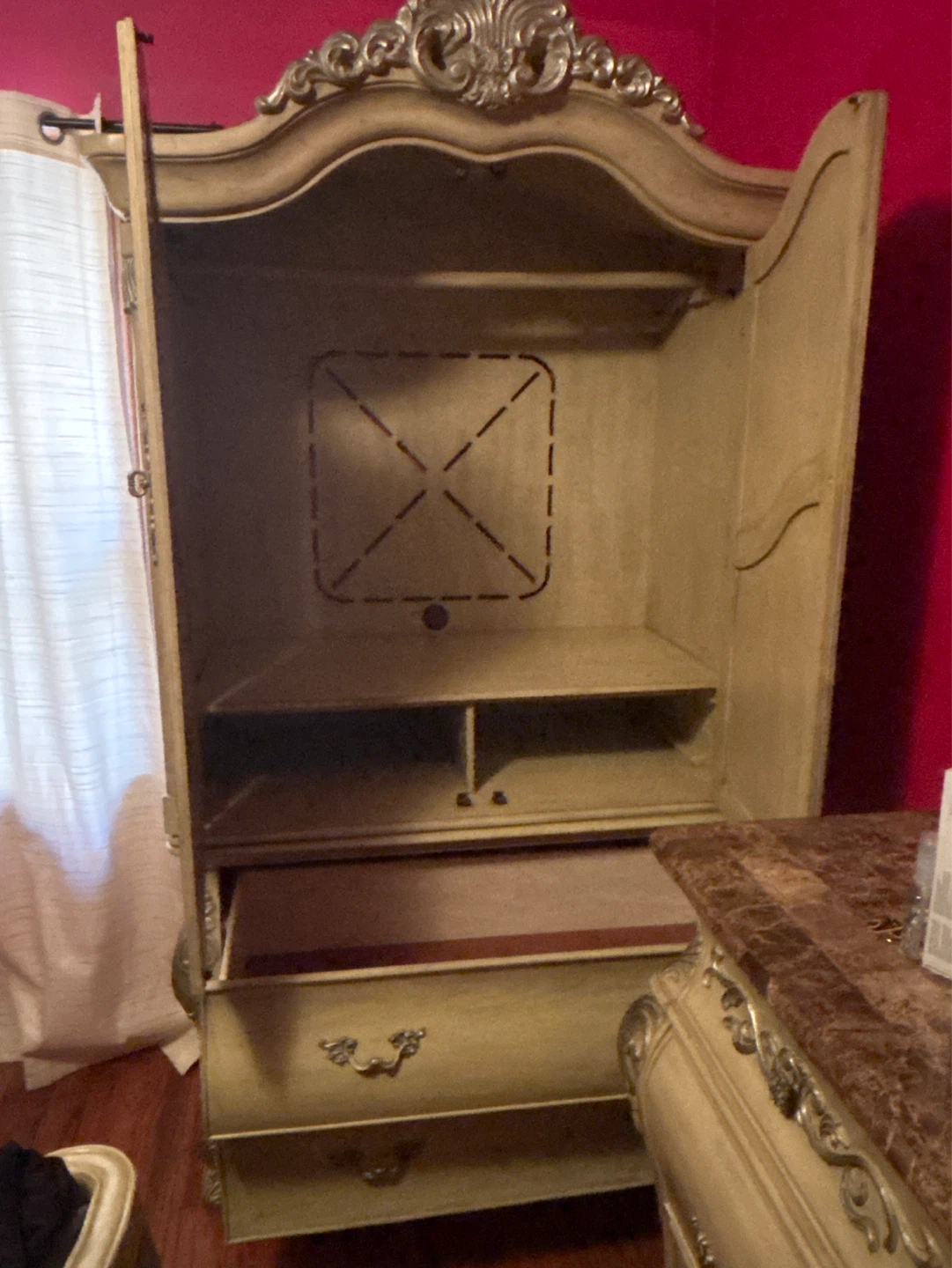 Vintage Armoire Wardrobe with Drawers - photo 3