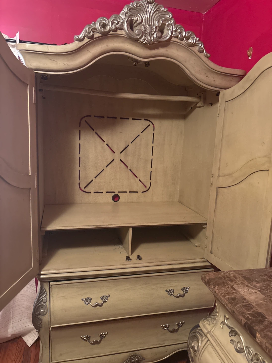 Vintage Armoire Wardrobe with Drawers - photo 2